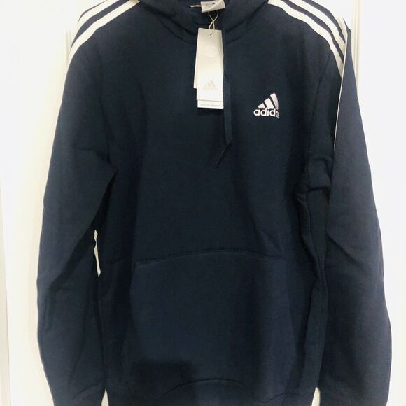 Brand New Adidas Sweatshirt M 3S FL HD Navy Blue Pullover Sweatshirt Size Medium - Picture 2 of 5